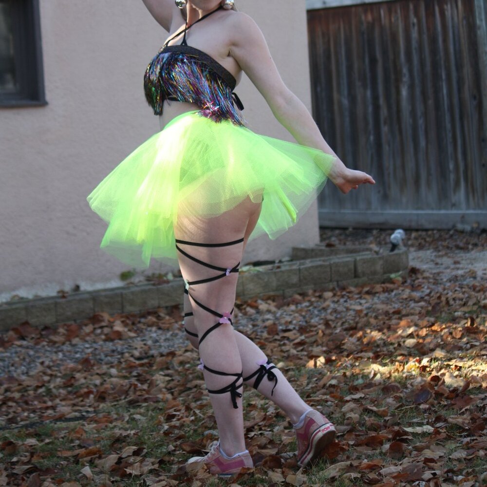 Neon Yellow Rave Tutu Hand Crafted